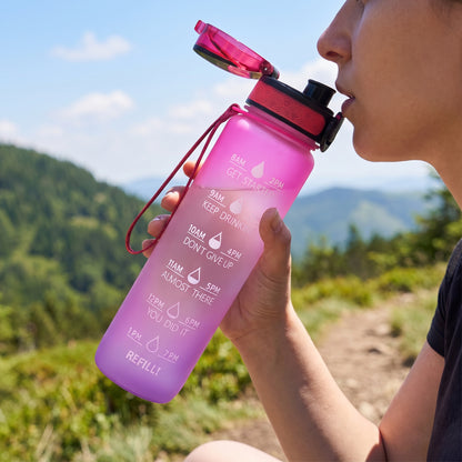 Water Bottle Motivational Quotes Sports Plastic Strap - Image 16