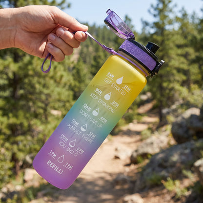 Water Bottle Motivational Quotes Sports Plastic Strap - Image 31