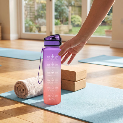 Water Bottle Motivational Quotes Sports Plastic Strap - Image 23