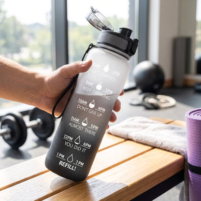 Water Bottle Motivational Quotes Sports Plastic Strap - Image 24