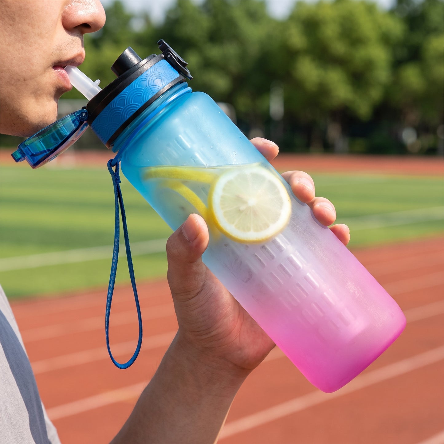 Water Bottle Motivational Quotes Sports Plastic Strap - Image 3