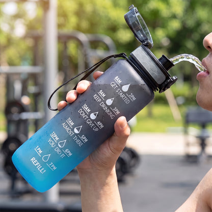Water Bottle Motivational Quotes Sports Plastic Strap - Image 10