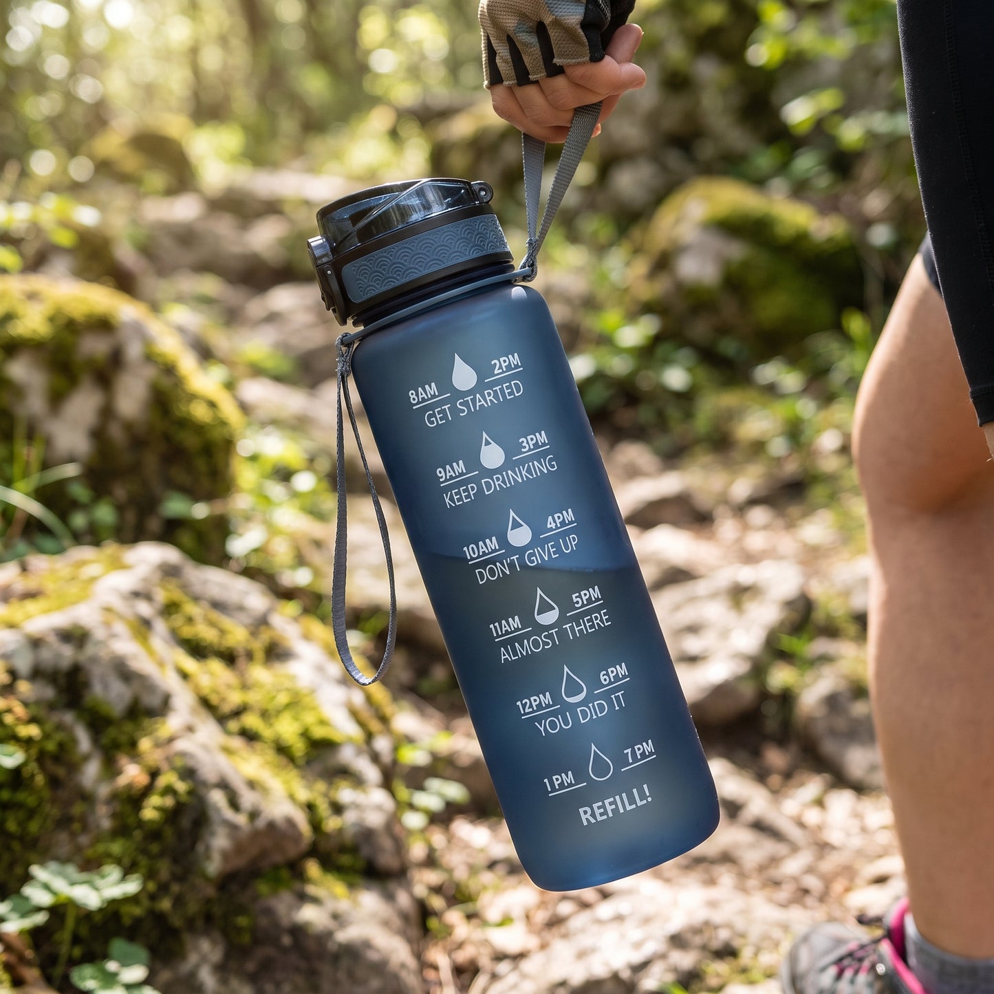Water Bottle Motivational Quotes Sports Plastic Strap - Image 25