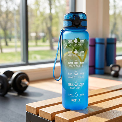 Water Bottle Motivational Quotes Sports Plastic Strap - Image 22