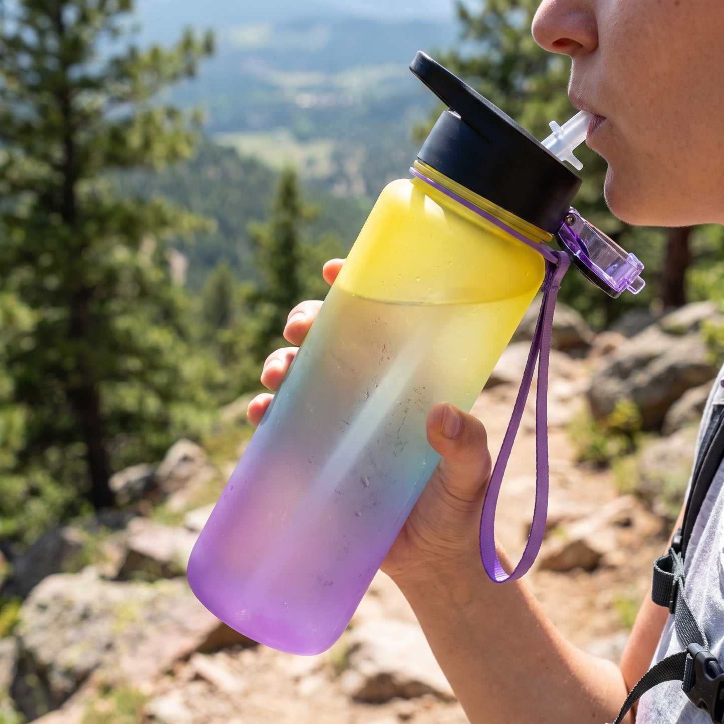Water Bottle Motivational Quotes Sports Plastic Strap - Image 12