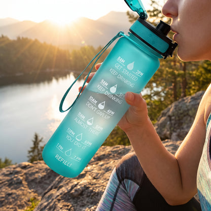 Water Bottle Motivational Quotes Sports Plastic Strap - Image 35