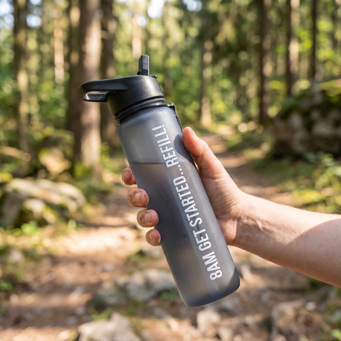Water Bottle Motivational Quotes Sports Plastic Strap - Image 2