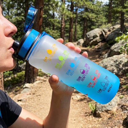 Water Bottle Motivational Quotes Sports Plastic Strap - Image 37