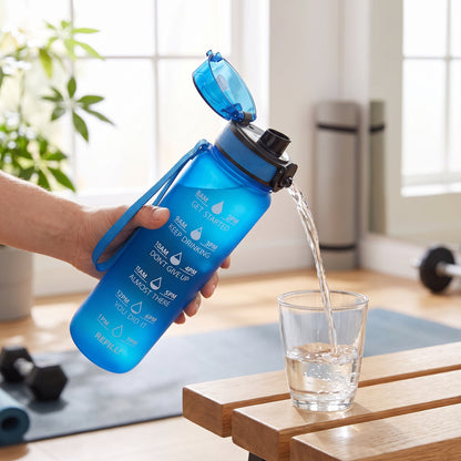 Water Bottle Motivational Quotes Sports Plastic Strap - Image 15