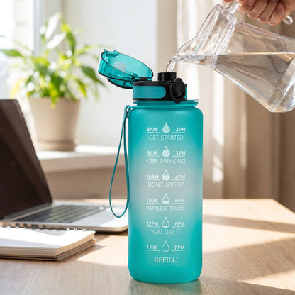 Water Bottle Motivational Quotes Sports Plastic Strap - Image 41