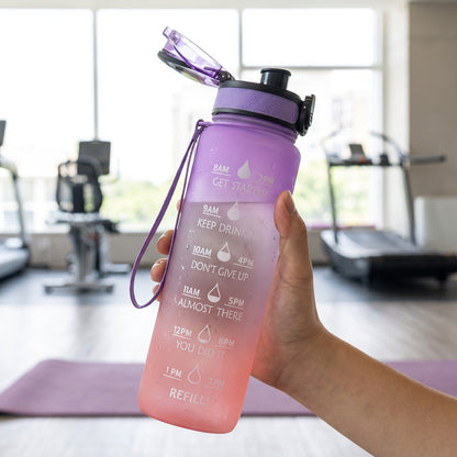 Water Bottle Motivational Quotes Sports Plastic Strap - Image 23