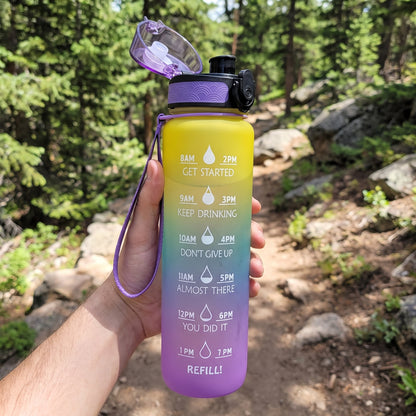 Water Bottle Motivational Quotes Sports Plastic Strap - Image 33