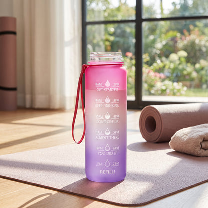 Water Bottle Motivational Quotes Sports Plastic Strap - Image 20
