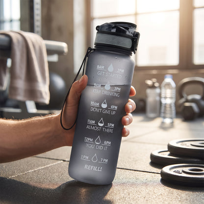 Water Bottle Motivational Quotes Sports Plastic Strap - Image 32