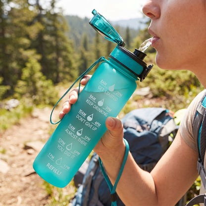 Water Bottle Motivational Quotes Sports Plastic Strap - Image 40