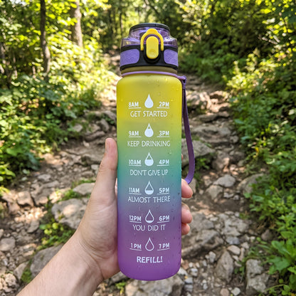 Water Bottle Motivational Quotes Sports Plastic Strap - Image 33