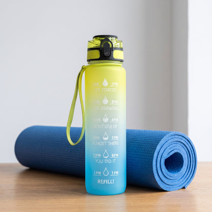 Water Bottle Motivational Quotes Sports Plastic Strap - scale