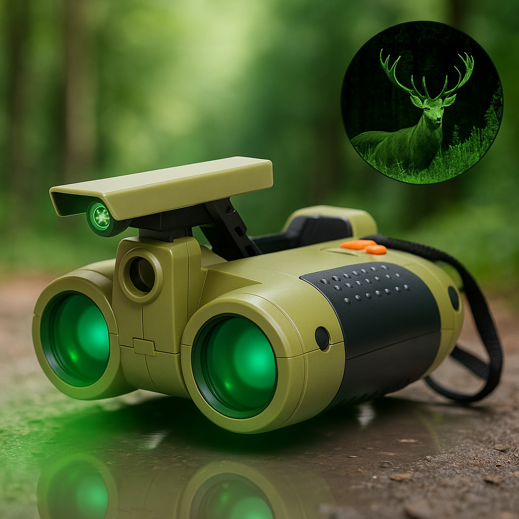Night Vision Binoculars Childrens Outdoor Toy Compact Green Light - Image 1
