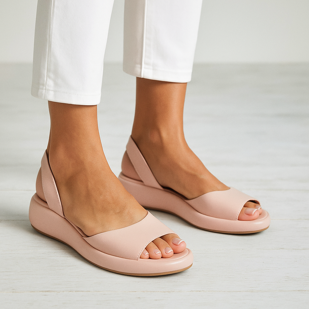 Open-Toe Slingback Flat Sandals - Image 1