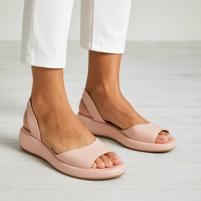 Open-Toe Slingback Flat Sandals - Image 1