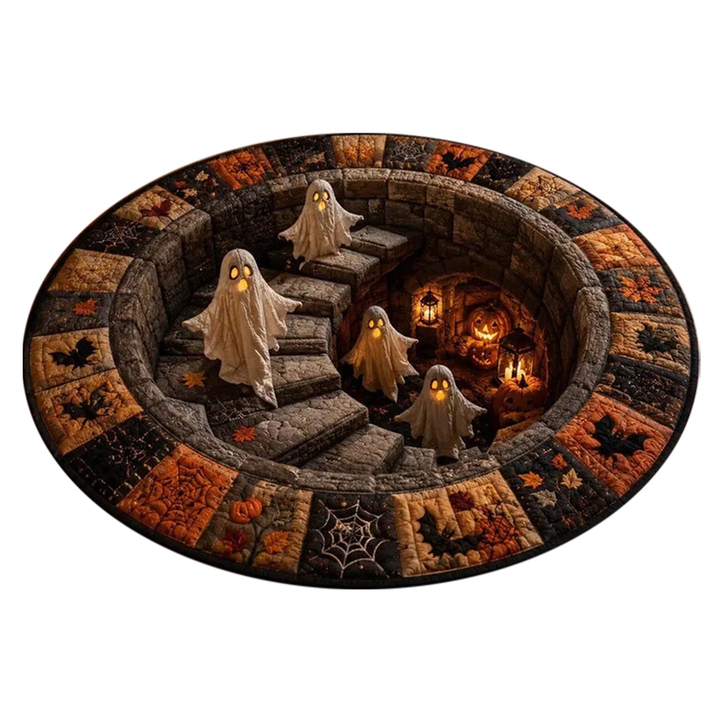 Optical Illusion 3D Halloween Rug Oval Floor Mat Depth - Image 2