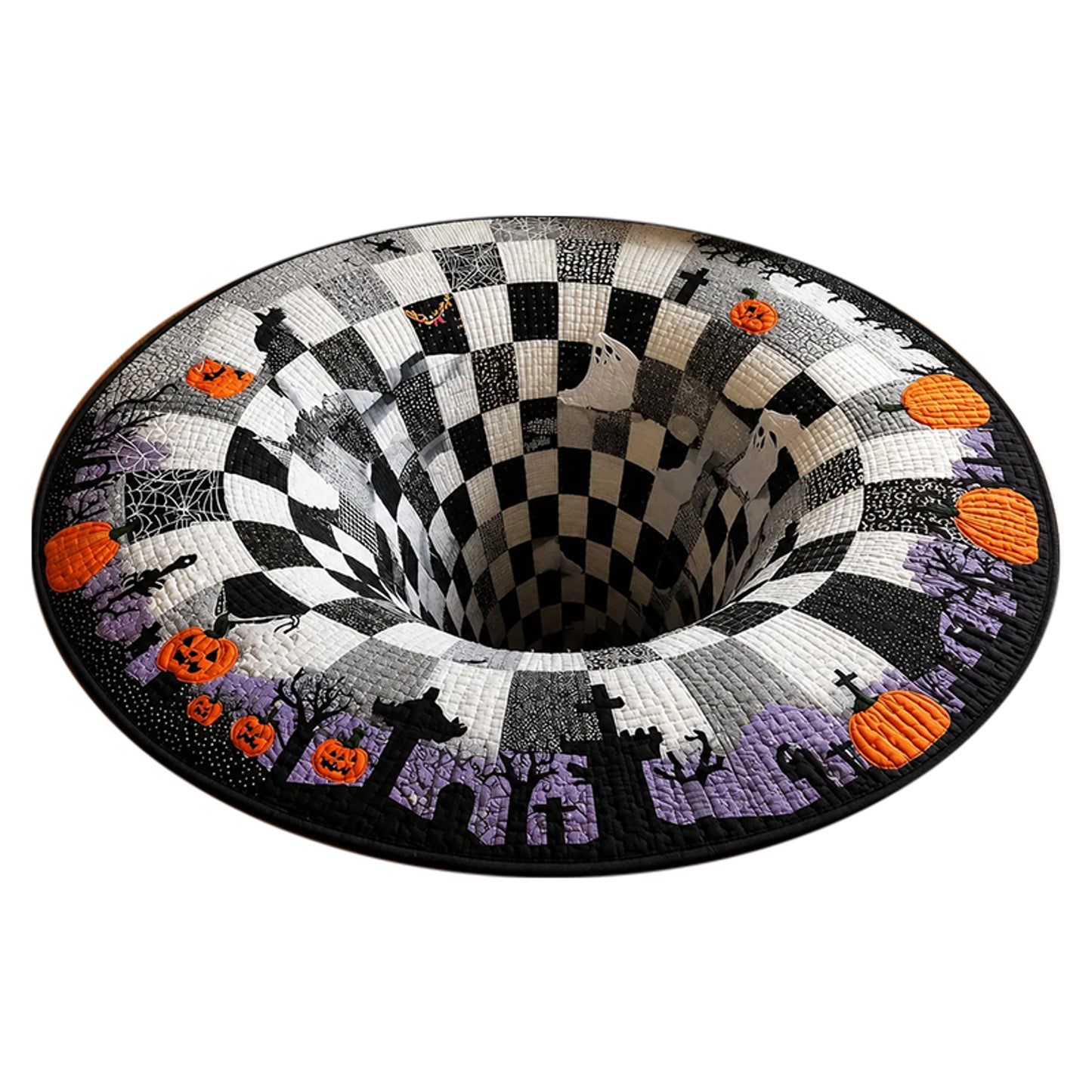 Optical Illusion 3D Halloween Rug Oval Floor Mat Depth - Image 5