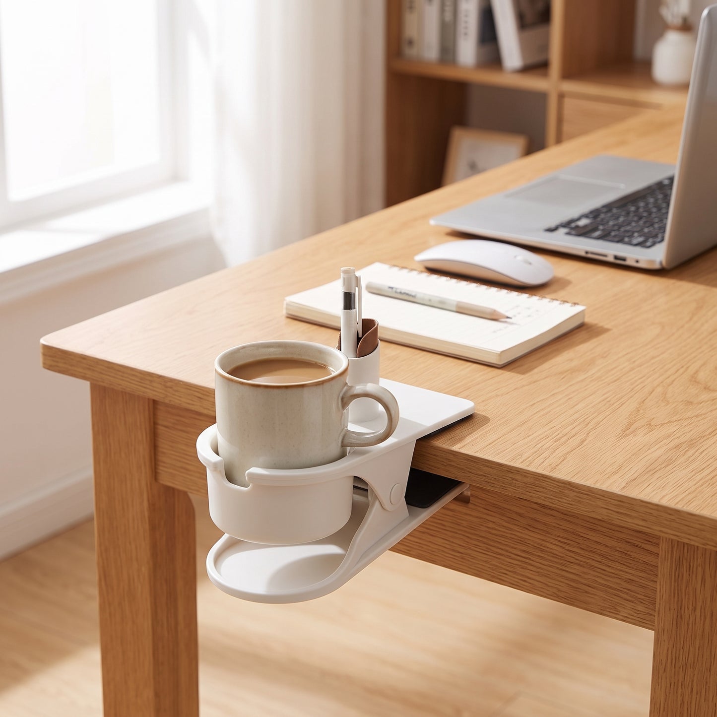 Desk Organizer Clip-On Cup Holder Plastic Tray - Image 3