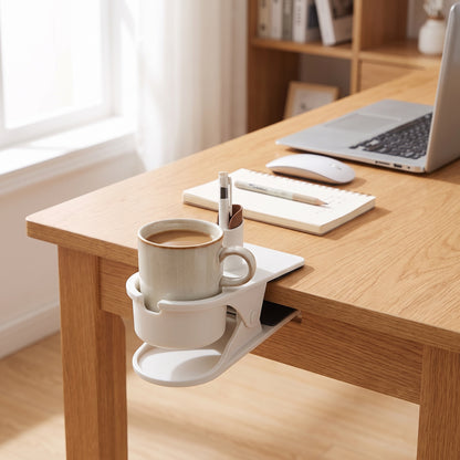 Desk Organizer Clip-On Cup Holder Plastic Tray - Image 3