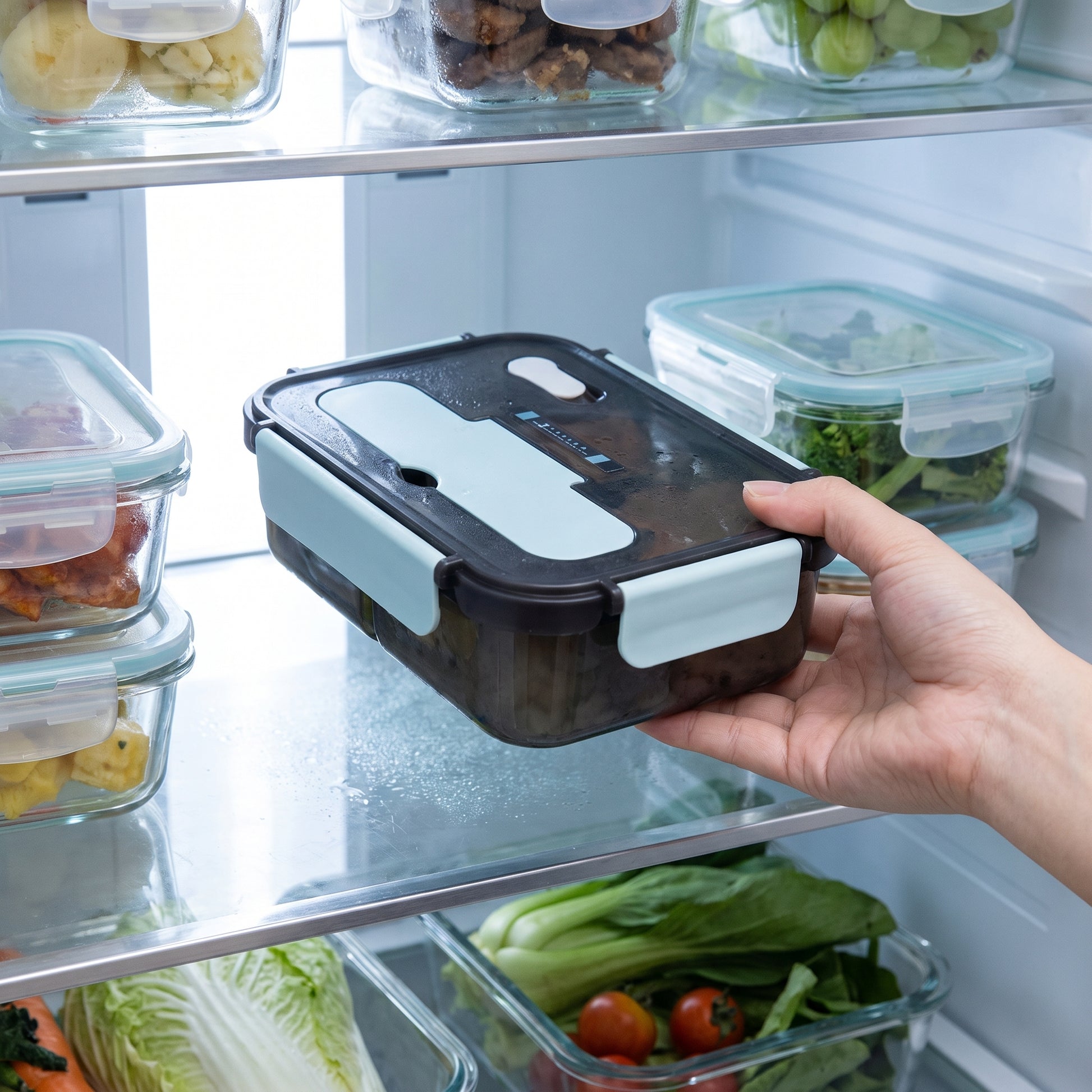 Lunch Box Bento Plastic Compartment Phone Holder - Image 4