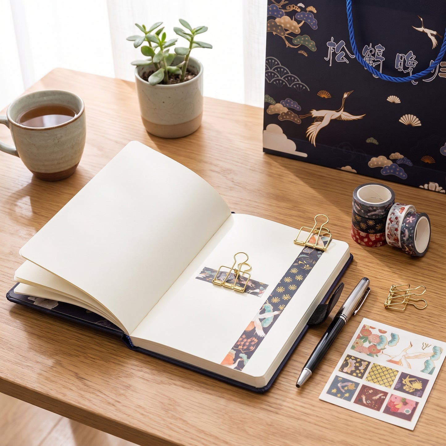 Stationery Set Notebook Tape Stickers Clips Box - Image 3