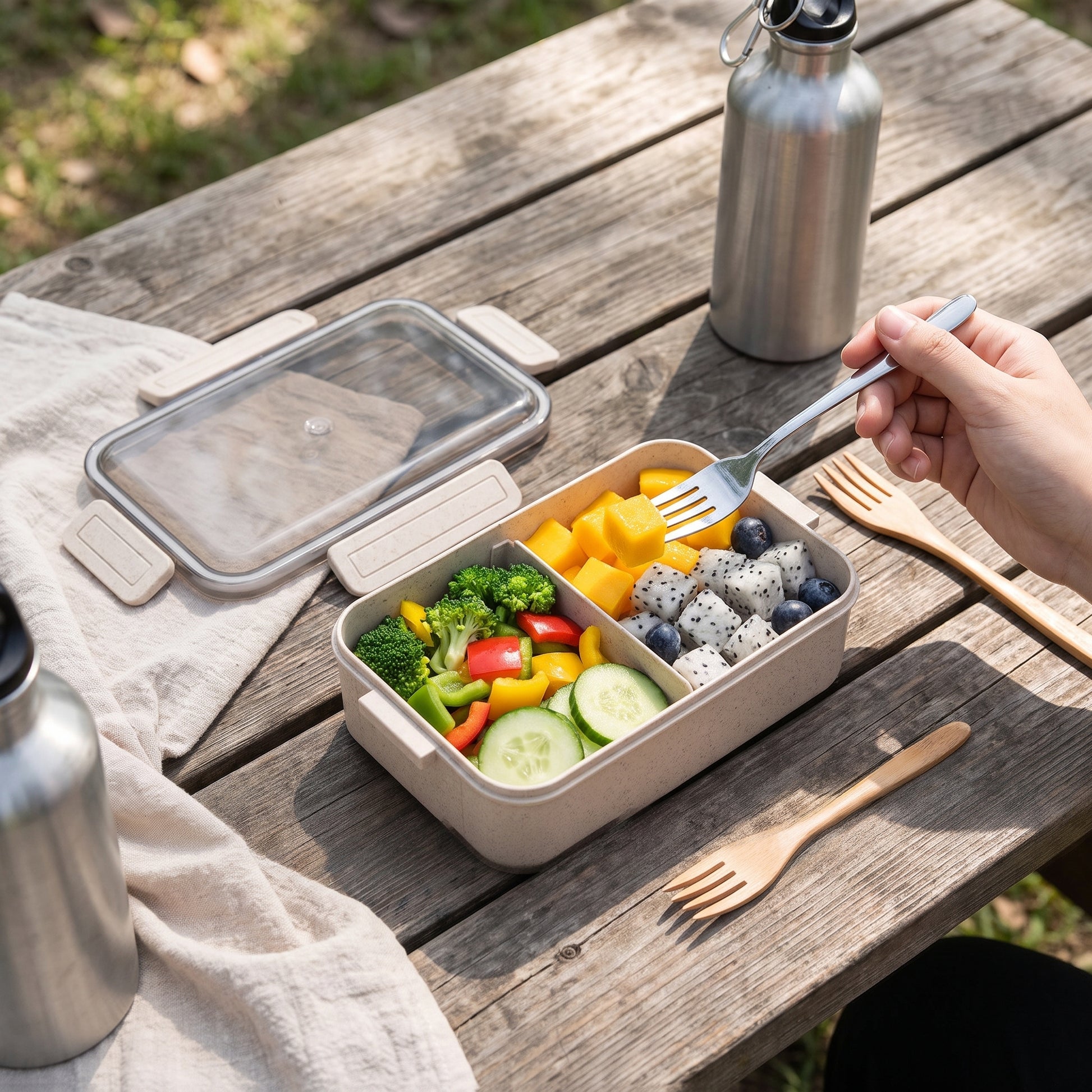 Lunch Box Two-Tier Bento Plastic Food Container - Image 13