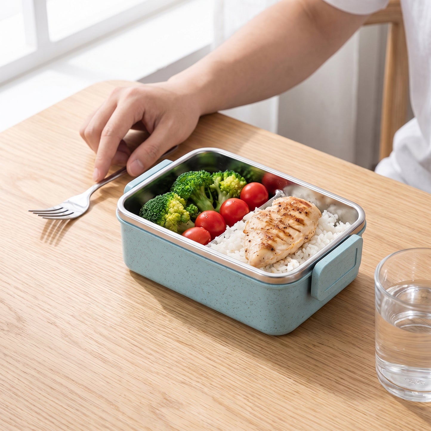 Lunch Box Two-Tier Bento Plastic Food Container - Image 15