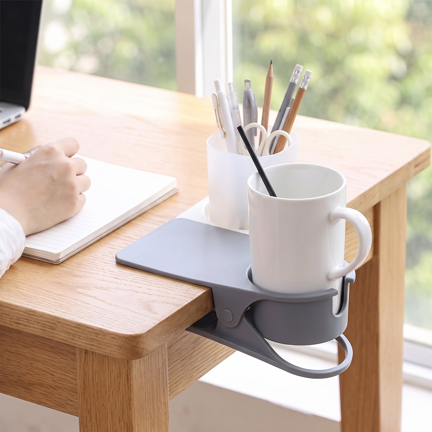 Desk Organizer Clip-On Cup Holder Plastic Tray - Image 5