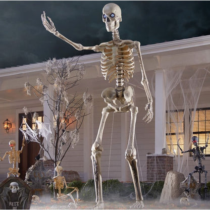 Outdoor Halloween Decor Life-Size Articulated Plastic Skeleton Decoration Spooky - Image 4