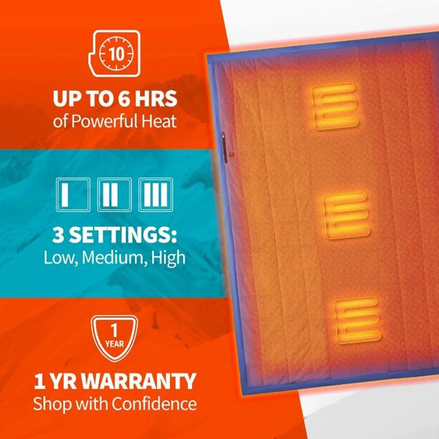 Outdoor Heated Blanket With Battery Powered And Portable USB Power Bank Up To 10 Hours Of Warmth - Image 6