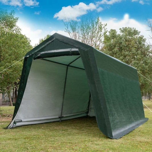 Outdoor Storage Shed Carport Canopy Portable Garage Tent Dark Green - Image 1