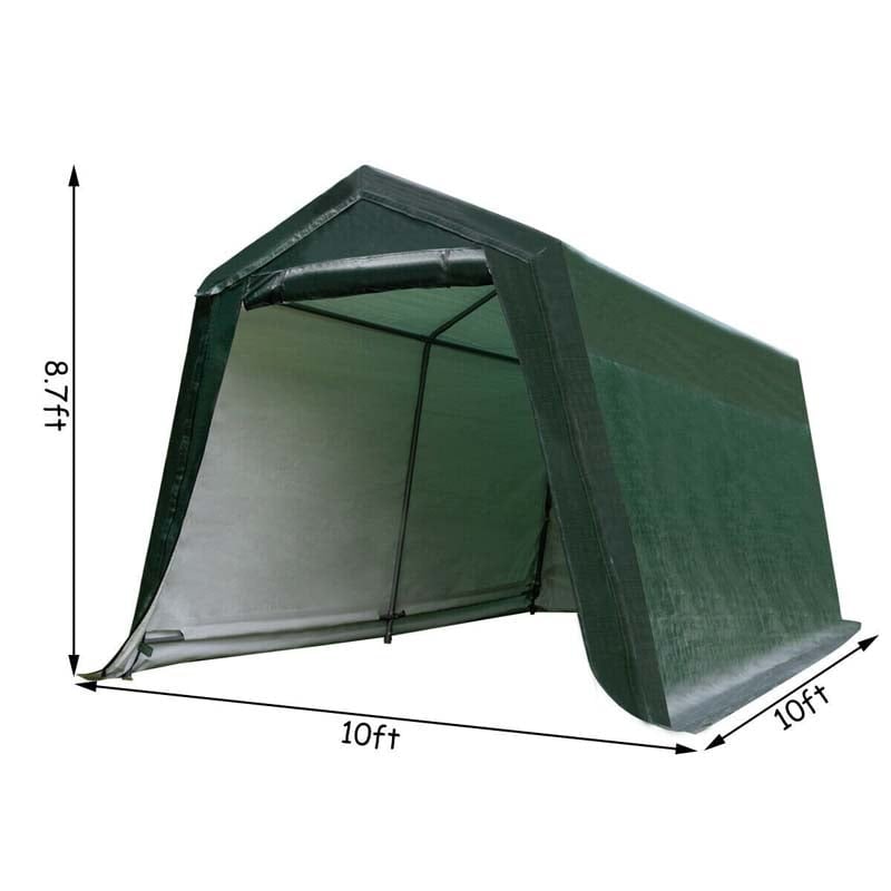 Outdoor Storage Shed Carport Canopy Portable Garage Tent Dark Green - Image 4