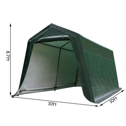 Outdoor Storage Shed Carport Canopy Portable Garage Tent Dark Green - Image 4