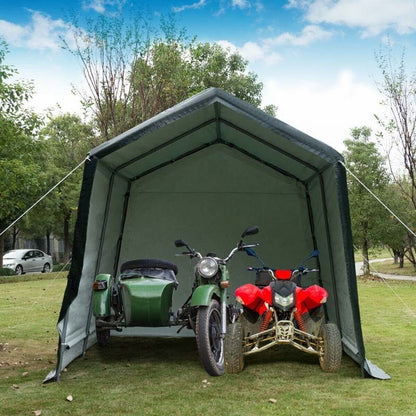 Outdoor Storage Shed Carport Canopy Portable Garage Tent Dark Green - Image 6
