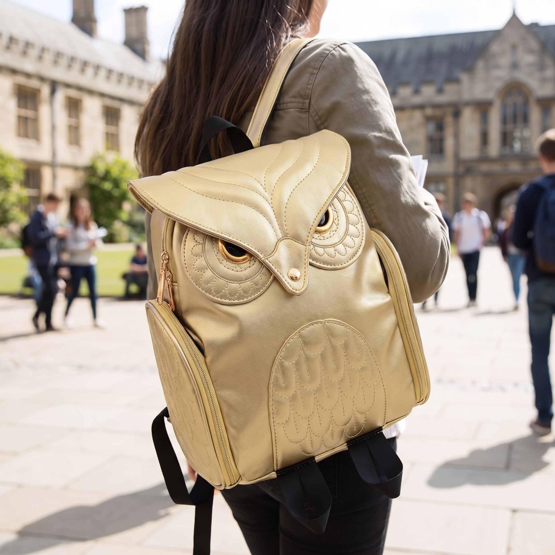 Cartoon Owl Backpack Cute Fashion Mini Shoulder Bag - in-use