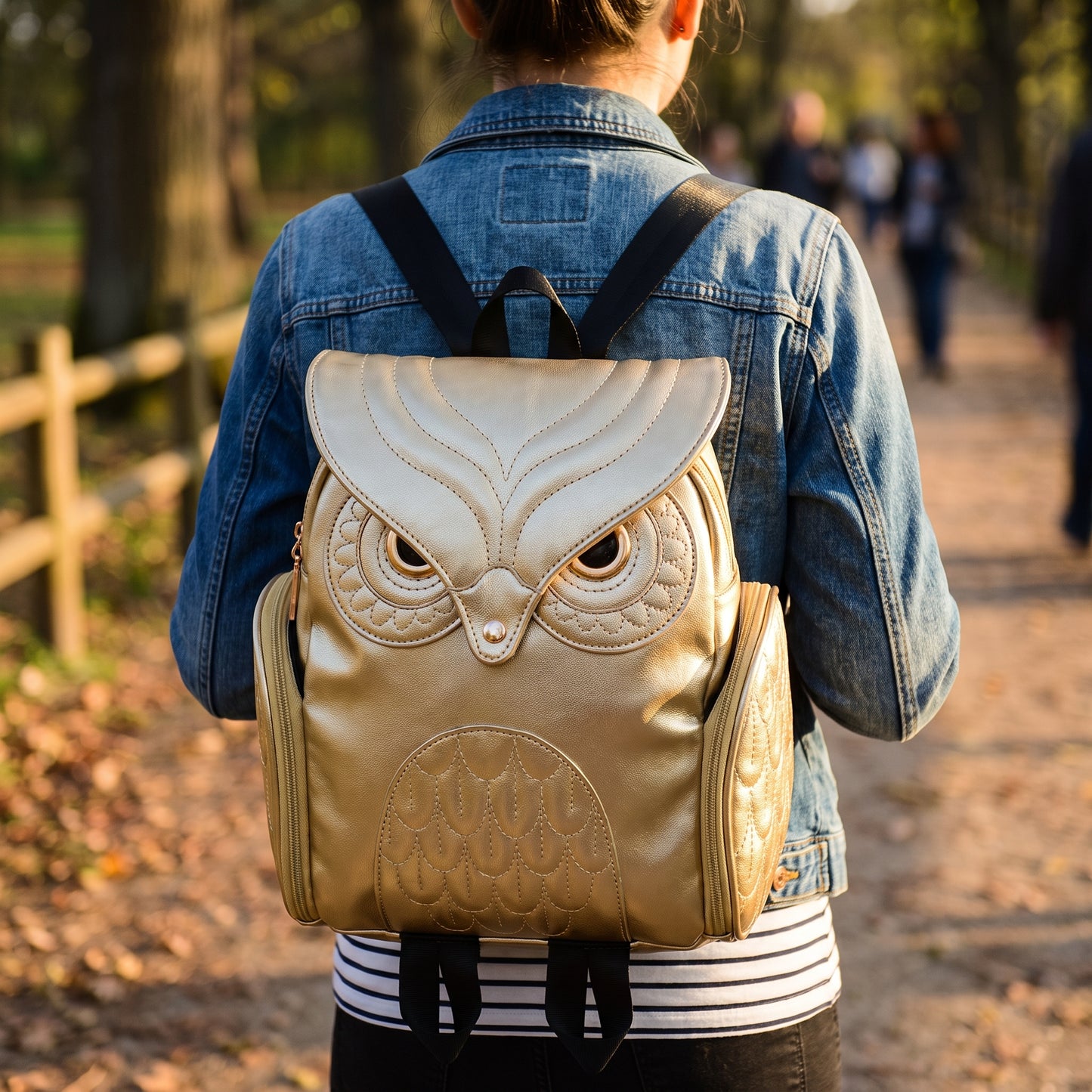 Cartoon Owl Backpack Cute Fashion Mini Shoulder Bag - in-use