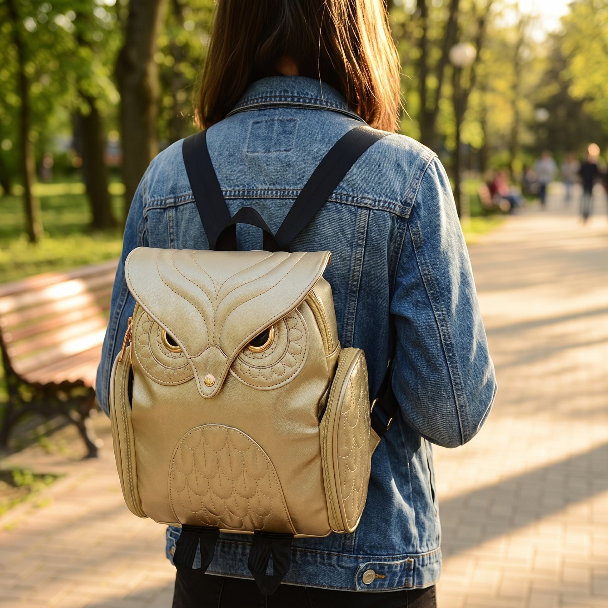 Cartoon Owl Backpack Cute Fashion Mini Shoulder Bag - in-use