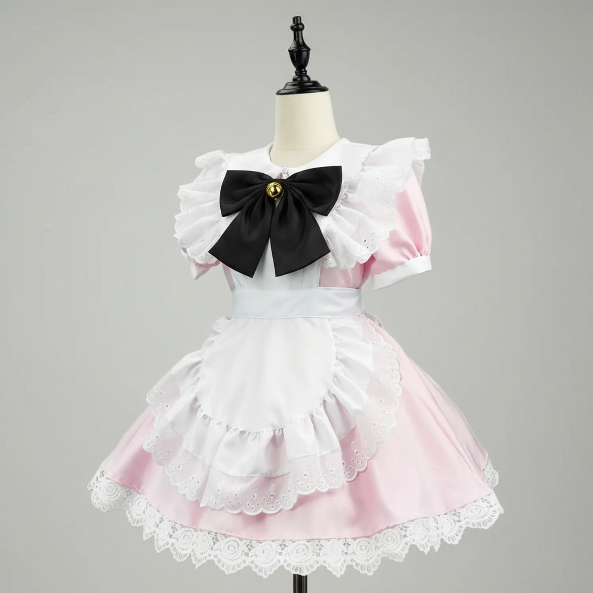 Party Costume Women's Halloween French Maid Dress With Apron And Puff Sleeves For Plus Size - Image 6