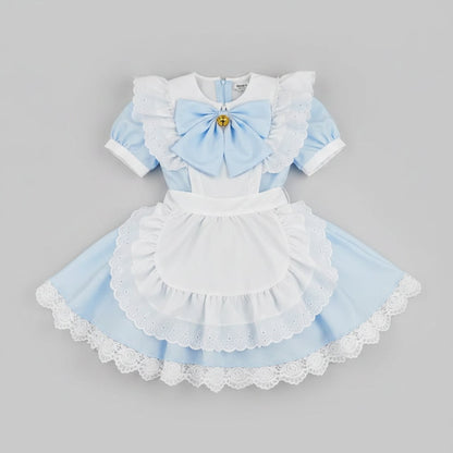 Party Costume Women's Halloween French Maid Dress With Apron And Puff Sleeves For Plus Size - Image 5