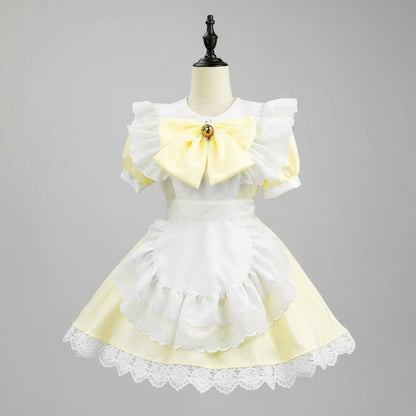 Party Costume Women's Halloween French Maid Dress With Apron And Puff Sleeves For Plus Size - Image 3