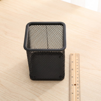 Desk Organiser Organizer Pencil Holder Black Metal Mesh Pen Pot - scale