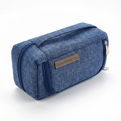 Pencil Case Pouch Fabric Stationery Organizer Large Capacity - angle