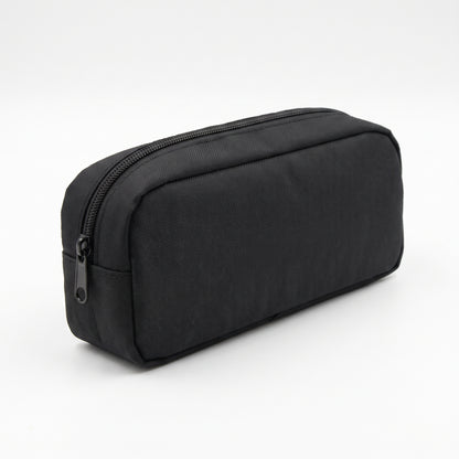 Pencil Case Pouch Black Zippered Stationery Organizer Designs - angle