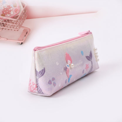 Pencil Case Pouch Iridescent Stationery Organizer Zippered - angle