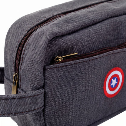 Pencil Case Superhero Pouch Canvas Organizer Zippered Design - detail